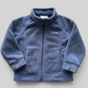 Columbia 2T Boy Toddler Blue Fleece Zip-Up Jacket Pockets